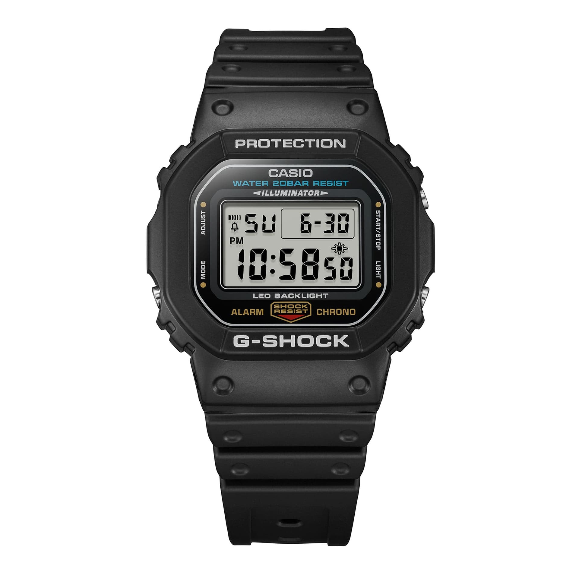 G-SHOCK DW-5600 seen from the front
